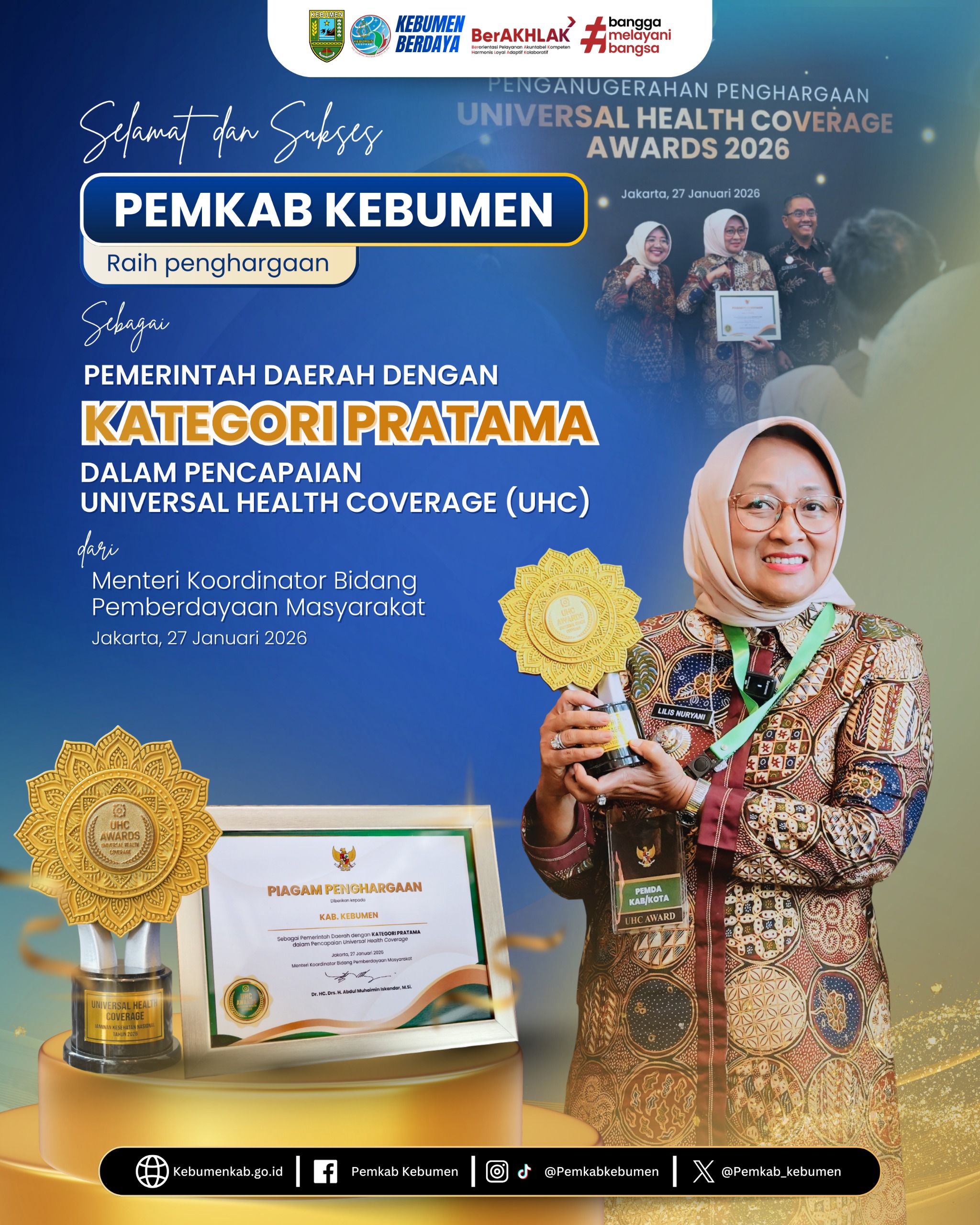 Menuju Kebumen Sehat! Pemkab Kebumen Sabet Penghargaan UHC Pratama 2026