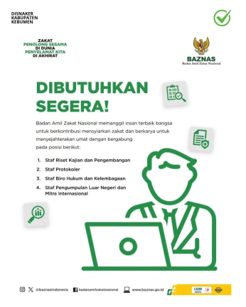 Lowongan Kerja Badan Amil Zakat Nasional (Baznas)