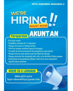 Lowongan Kerja Akuntan – SPPG Kebumen Adikarso 2