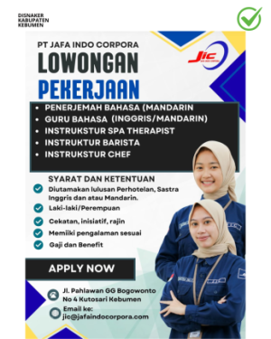 Lowongan Kerja PT Jafa Indo Corpora
