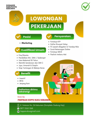Lowongan Kerja KSPPS Nuku Kebumen