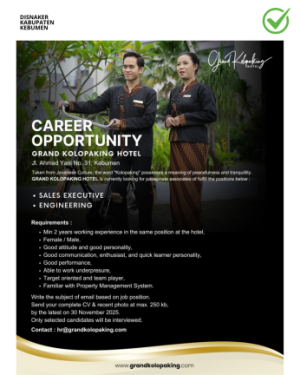 Lowongan Kerja Grand Kolopaking Hotel Kebumen