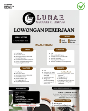 Lowongan Kerja Lunar Coffee & Resto