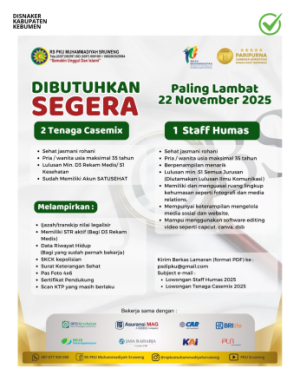 Lowongan Kerja RS PKU Muhammadiyah Sruweng