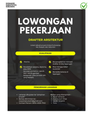 Lowongan Kerja: Drafter Arsitektur