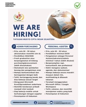 Lowongan Kerja Yayasan Mugyo Cipta Insan Sejahtera