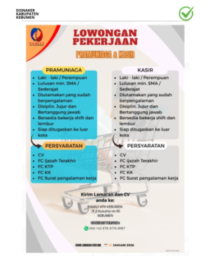 Lowongan Kerja Family Mart Kebumen